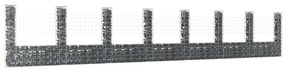 Cesto gabião em forma de U c/ 8 postes 860x20x150 cm ferro