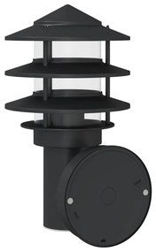 Candeeiro de parede p/ exterior com sensor aço inoxidável preto