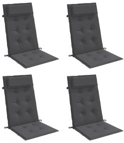 Almofadões p/ cadeira encosto alto 4pcs tecido oxford antracite