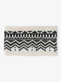 Gola snood em malha jacquard, para menino bege