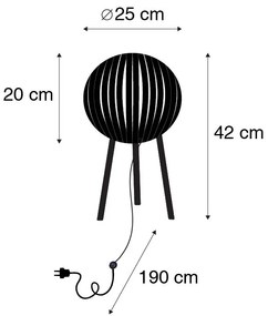 Moderno candeeiro de mesa tripé preto - Zoë Moderno