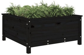 Vaso/floreira de jardim 82,5x82,5x39 cm pinho maciço preto