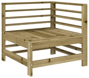 4 pcs conjunto lounge de jardim madeira de pinho impregnada