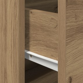 Cabinetes de Cabeceira vidaXL com Luzes LED Montados na Parede 2 pcs C