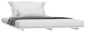 Estrutura de cama 140x190 cm madeira de pinho maciça branco