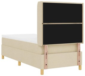 Cama Box com Colchão Creme 90x200 cm, Tecido