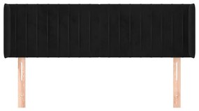 Cabeceira de cama c/ abas tecido 147x16x78/88 cm preto