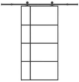 vidaXL Porta desliz. c/ conj. ferragens 102,5x205cm vidro ESG/alumínio