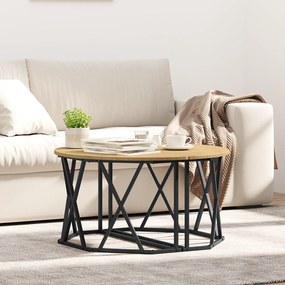 Mesa de Café vidaXL Artisan Carvalho 31,5x31,5x16,5 polegadas Feita de Madeira Reconstituída