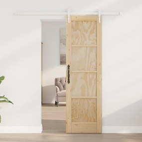 Porta de Correr vidaXL com Conjunto de Ferragens 61x198.5 cm Madeira d