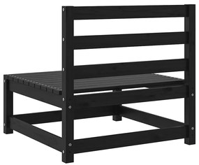 Sofás de centro para jardim 3 pcs madeira de pinho maciço preto