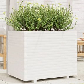 Vaso/floreira de jardim 90x60x72,5 cm pinho maciço branco
