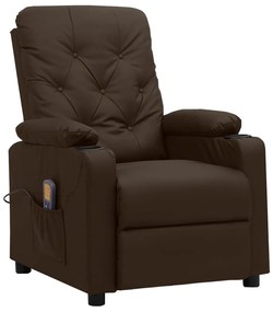 Cadeira de massagens couro artificial castanho
