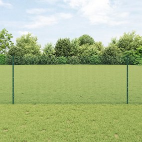 Cerca de Arame Soldado com 22 Postes U Verde 1x50 m Aço