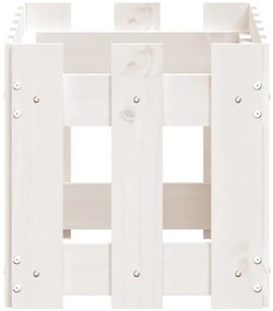 Vaso de jardim c/ design cerca 60x30x30 cm pinho maciço branco