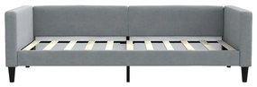 Sofá-cama com gavetão 90x190 cm tecido cinzento-claro