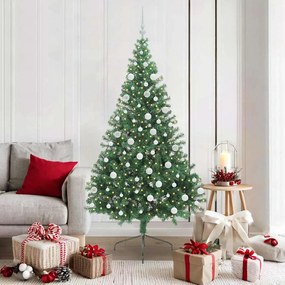 vidaXL Árvore de Natal Artificial Pré-iluminada Verde 180 cm PVC