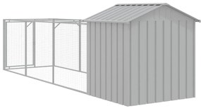 Casota para cães com telhado aço galvanizado cinzento-claro