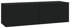 6 pcs conjunto de móveis de TV derivados de madeira preto