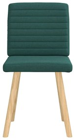 Cadeiras de jantar 2 pcs tecido verde-escuro