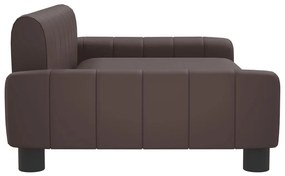 Sofá infantil 90x53x30 cm couro artificial castanho