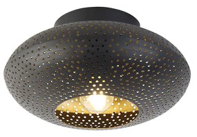 Candeeiro de teto inteligente preto com dourado 25 cm incl. Wifi P45 - Radiance