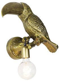 Candeeiro de parede vintage em latão - Animal Tucano Rústico