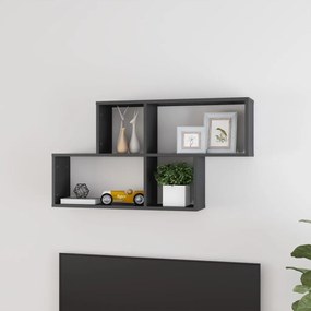 vidaXL Estante de parede 100x18x53 cm deriv. madeira cinza brilhante