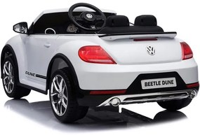 Volkswagen Carocha 12v, módulo de música, assento de couro, pneus de borracha EVA Branco