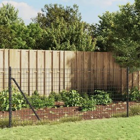 Cerca de malha de arame 0,8x10 m aço galvanizado antracite