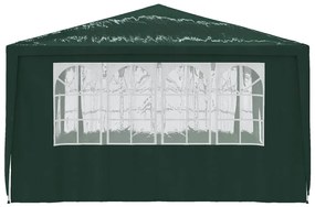 Tenda festas profissional c/ paredes laterais 4x4m 90g/m² verde