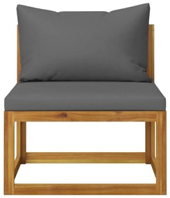 11 pcs conjunto lounge de jardim com almofadões acácia maciça