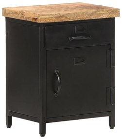 vidaXL Mesa de cabeceira 40x30x52 cm madeira de mangueira áspera
