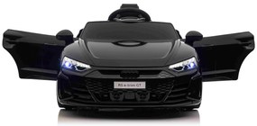 Carro elétrico para crianças Audi RS E-tron GT 12V, controlo remoto, USB / AUX, Bluetooth, bateria de lítio, luzes LED licença ORIGINAL Preto