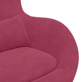Cadeira de Ovo vidaXL Vermelha em Veludo