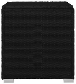 3 pcs espreguiçadeiras jardim c/ mesa de centro vime PE preto