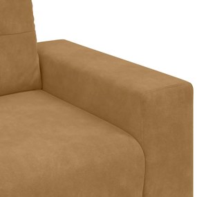 Sofá de 3 Lugares vidaXL Castanho 180 cm em Veludo