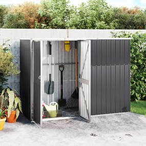 316215 vidaXL Abrigo ferramentas jardim aço galvanizado antracite