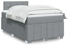 vidaXL Cama com molas/colchão 120x200 cm tecido cinza-claro