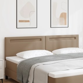 Cabeceira vidaXL Design Simples Cappuccino 200 cm em Couro Sintético