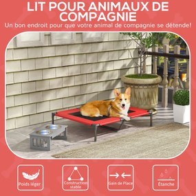 Cama com pés, cama para cães e gatos, cama de campanha, cama elevada para animais, tecido Oxford, textilene microperfurado, metal