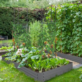 Floreira retangular de metal com suportes para tomates e plantas trepadeiras, 180 x 90 x 29,5 cm