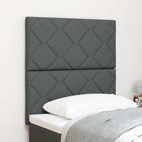 Cabeceira vidaXL Design Blocos de Diamante Cinza Escuro 80 cm Tecido,