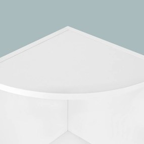 Estante de canto com 4 prateleiras 30,5 x 130 x 30,5 cm branca