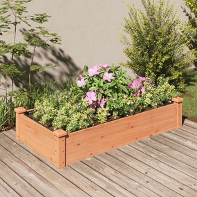 vidaXL Canteiro elevado c/ forro 120x60x25 cm abeto maciço castanho