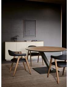 Mesa de Jantar Corvo Ext. redonda. Pé ferro Incl.