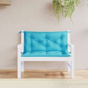 vidaXL Almofadões p/ banco de jardim 2 pcs 100x50x7 cm tecido turquesa