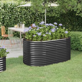 vidaXL Canteiro elevado jardim 152x80x68 aço revestido a pó antracite