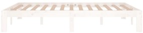 Estrutura de cama casal 135x190 cm madeira maciça branco