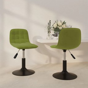vidaXL Cadeiras de jantar giratórias 2 pcs veludo verde-claro